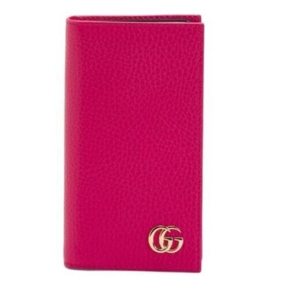 NIB $400 AUTHENTIC GUCCI LIMITED EDITION PINK LEATHER  IPHONE 7 CASE WALLET - Picture 1 of 6
